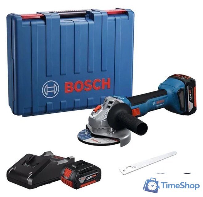 Угловая шлифмашина Bosch GWS 18V-8 Professional 06019N9020 (с 2-мя АКБ, кейс) - Изображение №1 — Интернет-магазин Time-Shop
