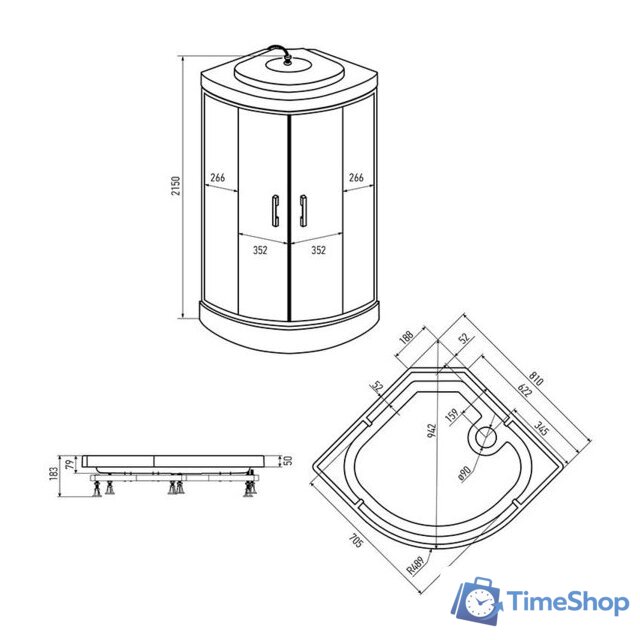 Душевая кабина Erlit ER3508P-C2-RUS - Изображение №4 — Интернет-магазин Time-Shop