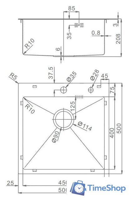 Кухонная мойка Raglo R700.5050.09 - Изображение №15 — Интернет-магазин Time-Shop