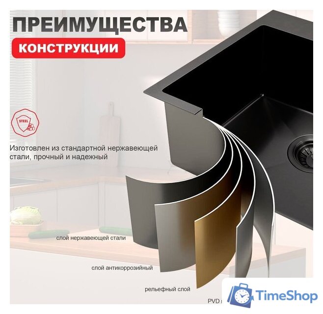 Кухонная мойка Raglo R700.5050.09 - Изображение №6 — Интернет-магазин Time-Shop