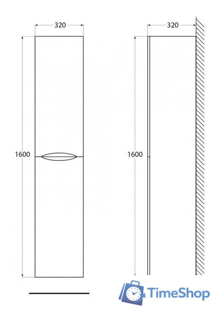  BelBagno Шкаф-пенал Acqua-1600-2A-SC-RR-P - Изображение №2 — Интернет-магазин Time-Shop