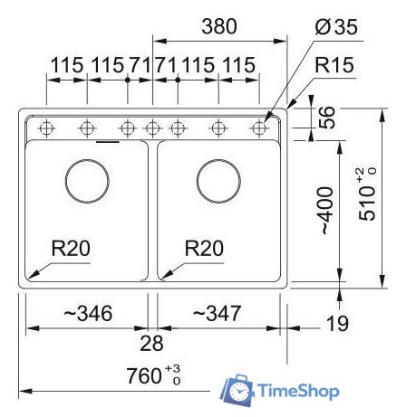 Кухонная мойка Franke Maris MRG 620-35-35 114.0661.783 (оникс) - Изображение №3 — Интернет-магазин Time-Shop