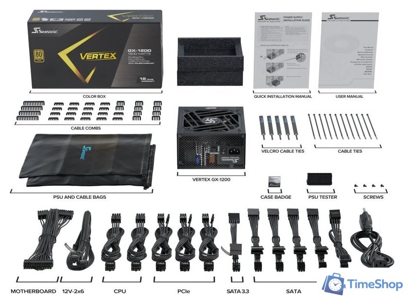 Блок питания Seasonic Vertex GX-1200 ATX 3.0 - Изображение №10 — Интернет-магазин Time-Shop