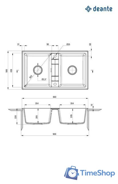Кухонная мойка Deante Eridan ZQE N203 (черный) - Изображение №2 — Интернет-магазин Time-Shop