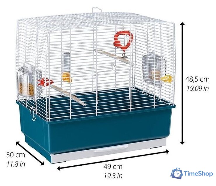 Клетка Ferplast Rekord 3 (синий) 52009801 - Изображение №2 — Интернет-магазин Time-Shop