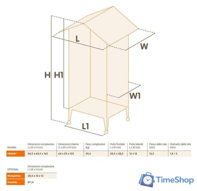 Клетка Ferplast Hemmy 56160514 - Изображение №2 — Интернет-магазин Time-Shop