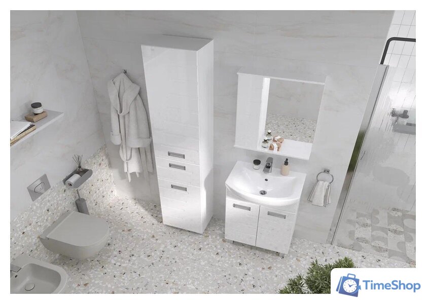  Volna Шкаф с зеркалом Joli 50 L (белый) - Изображение №12 — Интернет-магазин Time-Shop