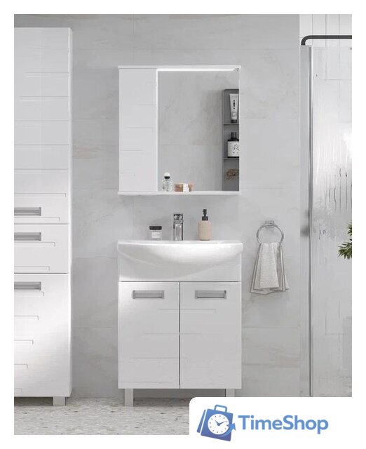  Volna Шкаф с зеркалом Joli 50 L (белый) - Изображение №10 — Интернет-магазин Time-Shop