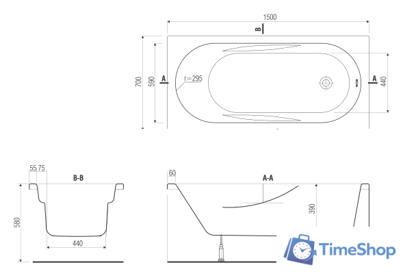 Ванна Cersanit Mito Red 170x70 - Изображение №4 — Интернет-магазин Time-Shop