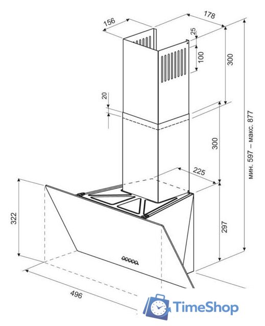 Кухонная вытяжка Krona Gabriele 500 PB (белый) - Изображение №10 — Интернет-магазин Time-Shop