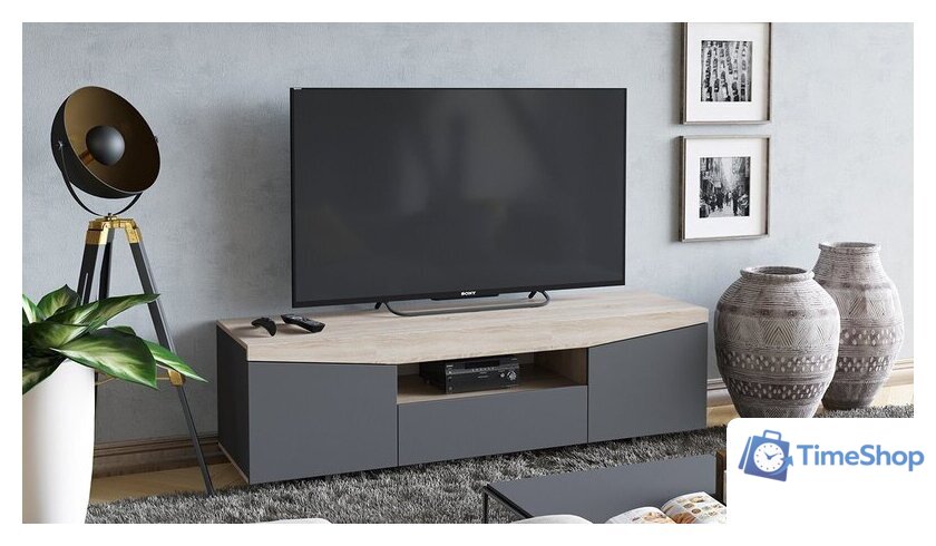 Тумба Трия ТВ тип 1 (дуб сонома/графит серый) - Изображение №1 — Интернет-магазин Time-Shop