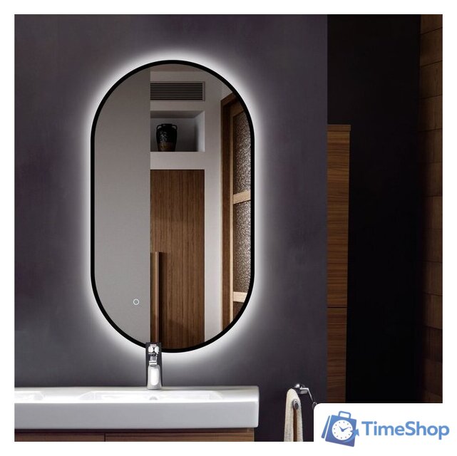  Алмаз-Люкс Зеркало Seoul 9050s-6 (с подсветкой, черный) - Изображение №3 — Интернет-магазин Time-Shop