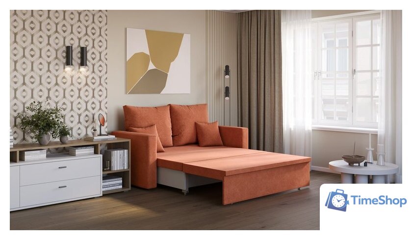 Диван Mio Tesoro Тунне SB2 (Ripple 430 Terracotta) - Изображение №6 — Интернет-магазин Time-Shop