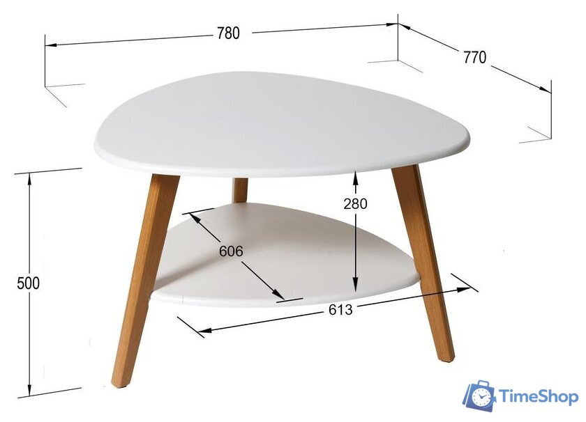 Журнальный столик Калифорния мебель Бруклин (белый) - Изображение №2 — Интернет-магазин Time-Shop