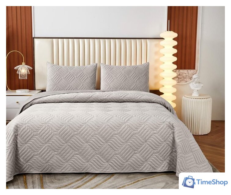 Набор текстиля для спальни Sofi De MarkO Армандо 240х260 Пок-Арм-240х260сс (светло-серый) - Изображение №8 — Интернет-магазин Time-Shop