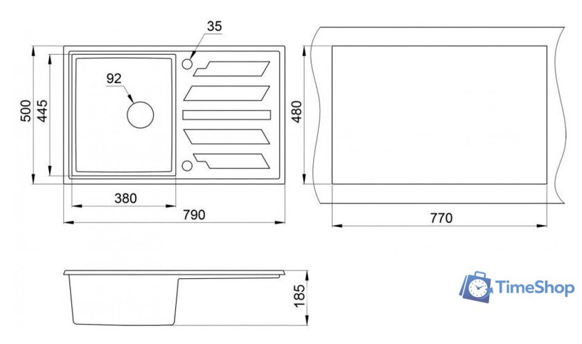 Кухонная мойка Granula 8002 (пирит) - Изображение №2 — Интернет-магазин Time-Shop