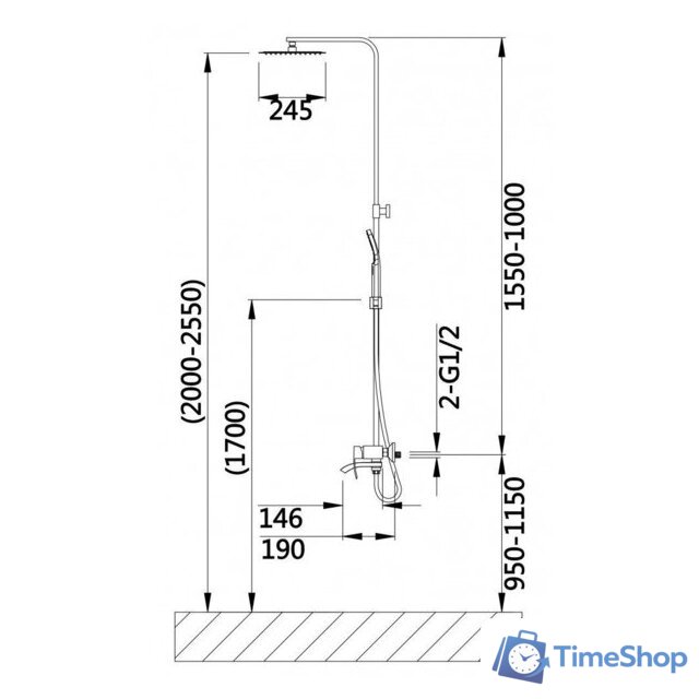 Душевая система  Hansen 33244F - Изображение №2 — Интернет-магазин Time-Shop
