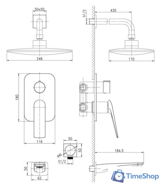 Душевая система  Lemark LM5922CW - Изображение №2 — Интернет-магазин Time-Shop