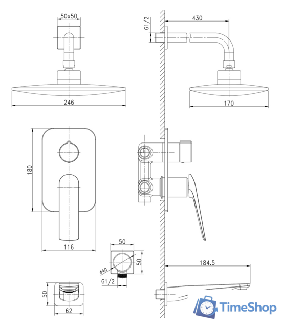 Душевая система  Lemark LM5922CW - Изображение №2 — Интернет-магазин Time-Shop