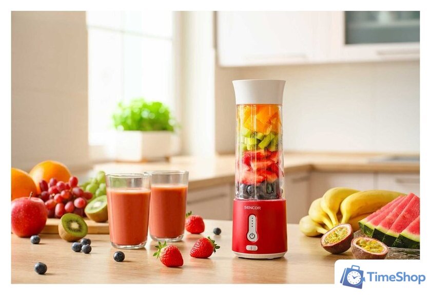 Портативный блендер Sencor SBL 134RD - Изображение №7 — Интернет-магазин Time-Shop