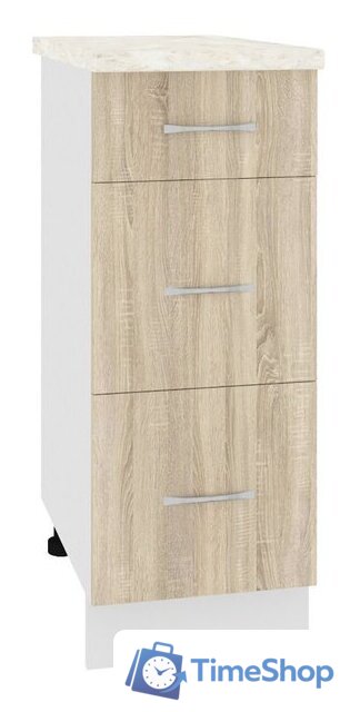 Шкаф напольный Кортекс-мебель Корнелия Лира НШ30р3ш (дуб сонома-марсель) - Изображение №1 — Интернет-магазин Time-Shop