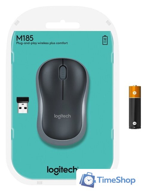 Мышь Logitech M185 (черный/серый) - Изображение №6 — Интернет-магазин Time-Shop