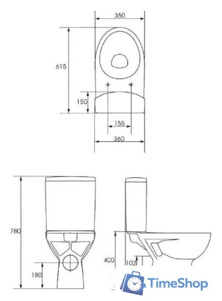 Унитаз напольный Cersanit Parva S-MK-PARVA030/031 (без бачка, без сиденья) - Изображение №3 — Интернет-магазин Time-Shop