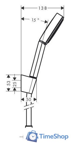 Душевой гарнитур  Hansgrohe Pulsify 105 1jet 24301670 (черный матовый) - Изображение №2 — Интернет-магазин Time-Shop