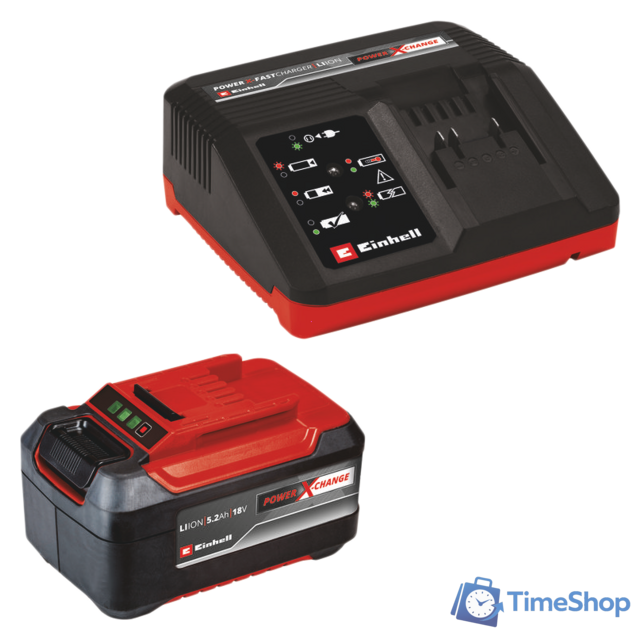 Аккумулятор с зарядным устройством Einhell PXC-Starter-Kit 4512114 (18В/5.2 Ач + 18В) - Изображение №1 — Интернет-магазин Time-Shop