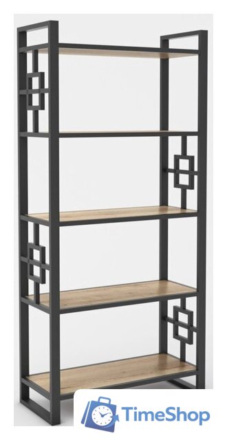 Стеллаж Hype Mebel Квадро 80x200 (черный/древесина белая) - Изображение №1 — Интернет-магазин Time-Shop