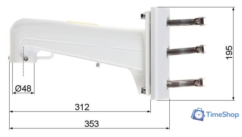 Крепление для камер видеонаблюдения Hikvision DS-1602ZJ-POLE - Изображение №6 — Интернет-магазин Time-Shop