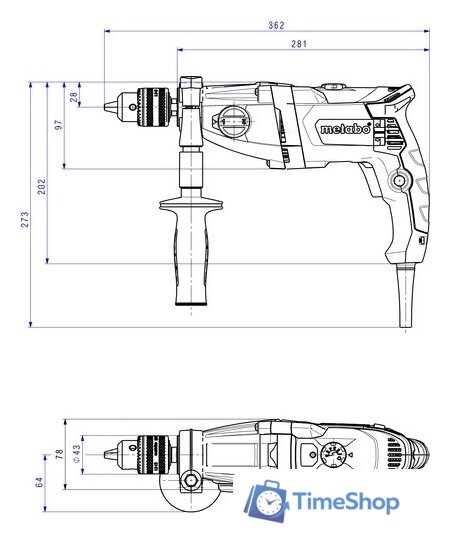 Безударная дрель Metabo BEV 1300-2 600574810 - Изображение №2 — Интернет-магазин Time-Shop