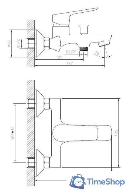Смеситель Esko Delhi DL 54 GRF - Изображение №2 — Интернет-магазин Time-Shop