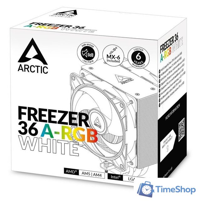Кулер для процессора Arctic Freezer 36 A-RGB White ACFRE00125A - Изображение №10 — Интернет-магазин Time-Shop