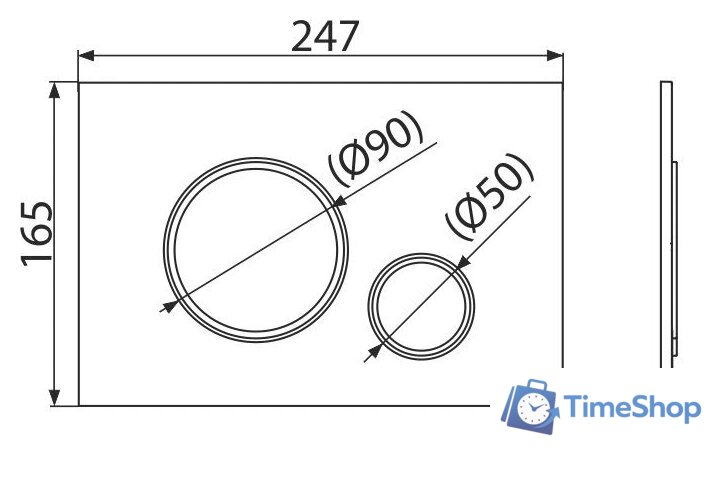 Панель смыва Alcaplast M772 (хром матовый/хром глянцевый) - Изображение №2 — Интернет-магазин Time-Shop