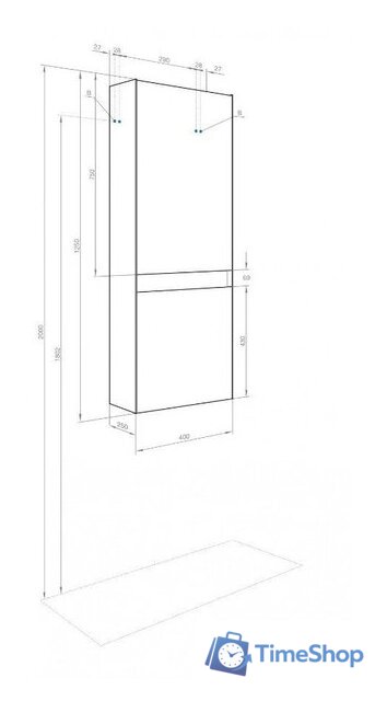  Акватон Шкаф-полупенал Форест 1A278603FR4D0 (туманный серый) - Изображение №5 — Интернет-магазин Time-Shop