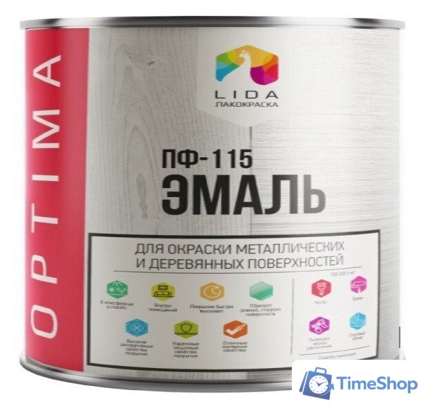 Эмаль LIDA Optima ПФ-115 20 кг (белый) - Изображение №1 — Интернет-магазин Time-Shop