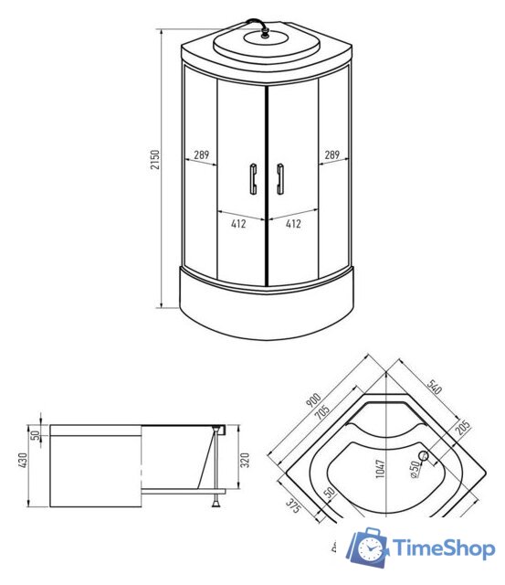 Душевая кабина Erlit ER5709TP-C24-RUS 90x90 - Изображение №6 — Интернет-магазин Time-Shop