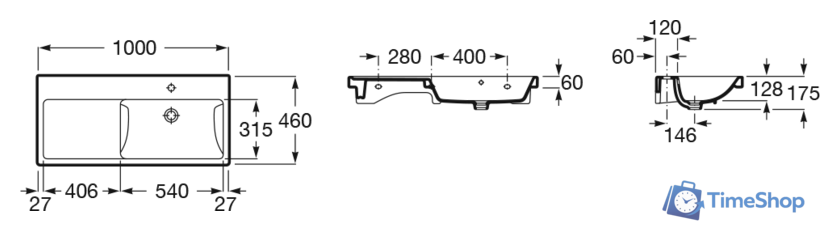 Умывальник Roca The Gap A3270ME000 - Изображение №2 — Интернет-магазин Time-Shop