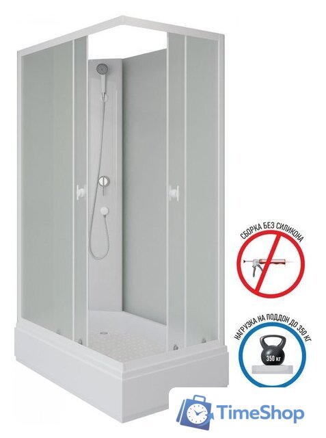 Душевая кабина Niagara Promo P100/80/26Q/MT/BK 100x80x215 - Изображение №4 — Интернет-магазин Time-Shop