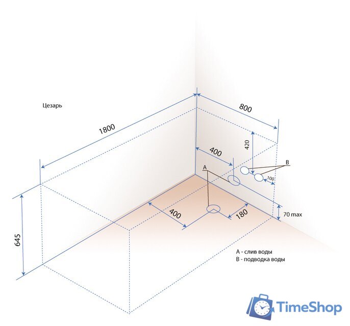 Ванна Triton Цезарь Экстра 180x80 - Изображение №7 — Интернет-магазин Time-Shop