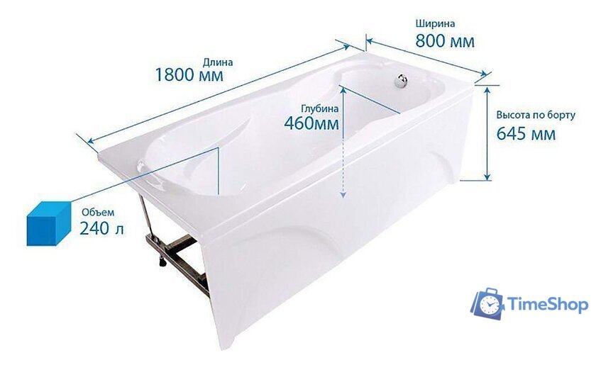 Ванна Triton Цезарь Экстра 180x80 - Изображение №6 — Интернет-магазин Time-Shop