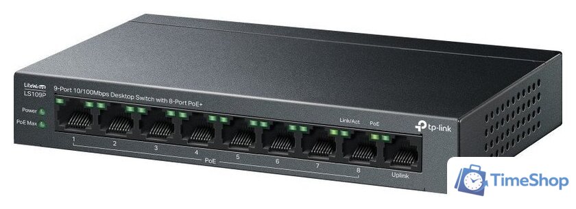 Неуправляемый коммутатор TP-Link LiteWave LS109P V1 - Изображение №3 — Интернет-магазин Time-Shop