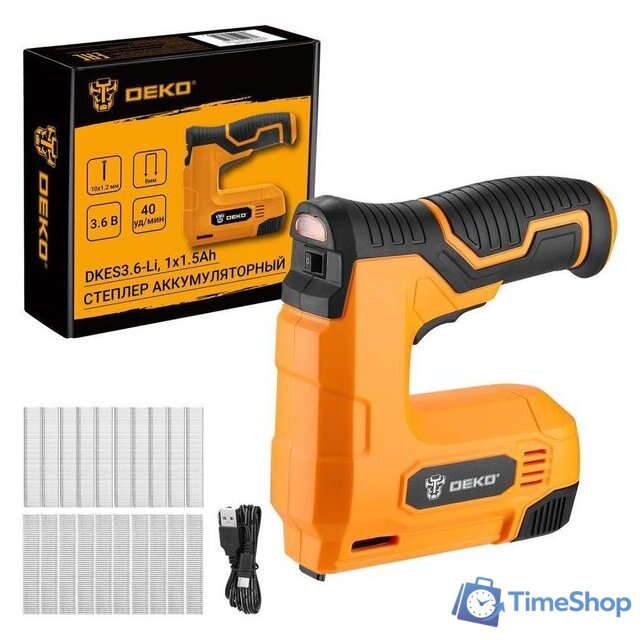 Степлер Deko DKES3.6-Li 083-1099 (с АКБ) - Изображение №1 — Интернет-магазин Time-Shop