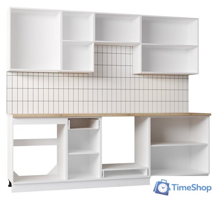 Готовая кухня Mio Tesoro Корнелия Ода-плюс 2.4 (белый/дуб бунратти) - Изображение №2 — Интернет-магазин Time-Shop