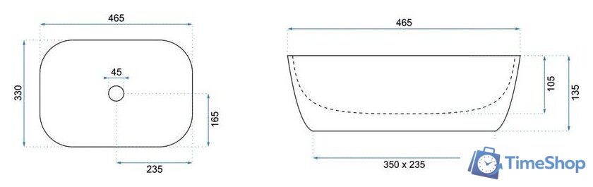 Умывальник Rea Belinda (белый/черный) - Изображение №6 — Интернет-магазин Time-Shop