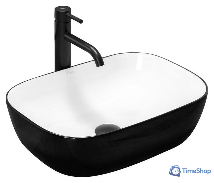 Умывальник Rea Belinda (белый/черный) - Изображение №1 — Интернет-магазин Time-Shop