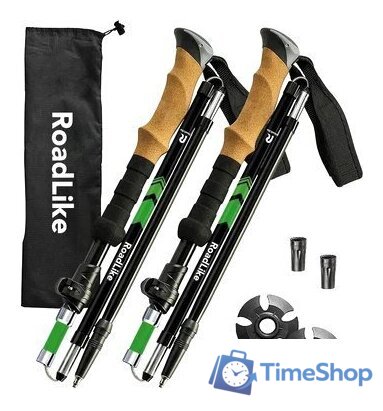 Палки для скандинавской ходьбы RoadLike Compact 368219 (зеленый) - Изображение №1 — Интернет-магазин Time-Shop