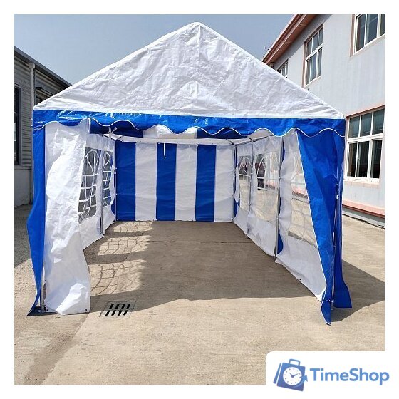 Тент-шатер Sundays Party 3x6 м (белый/синий) - Изображение №2 — Интернет-магазин Time-Shop