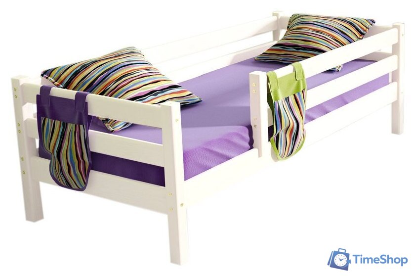 Кровать-тахта Мебельград Соня вариант 3 (массив сосны белый) - Изображение №1 — Интернет-магазин Time-Shop